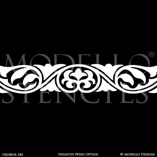 OrnBor184 Custom Border Stencil