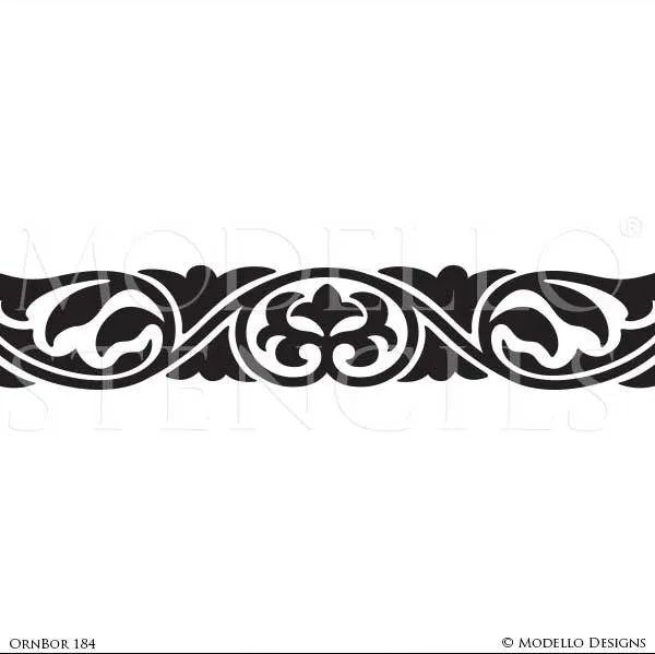OrnBor184 Custom Border Stencil