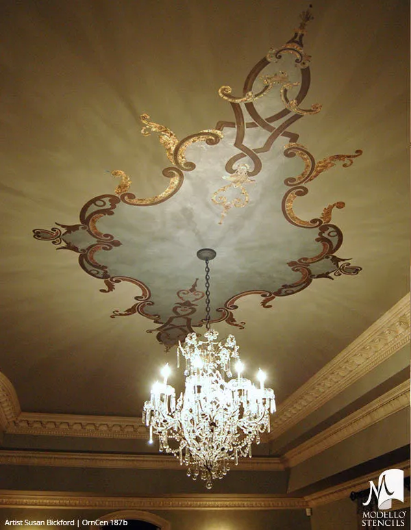 OrnCen187b Custom Medallion Stencil
