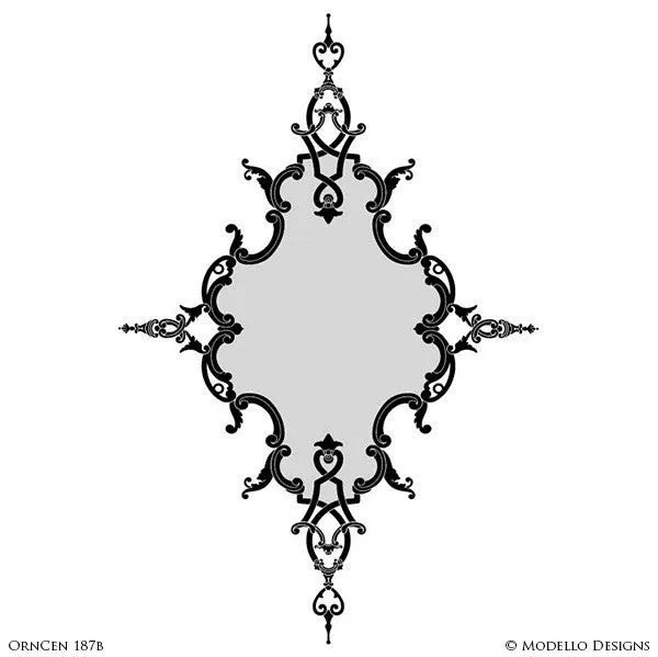 OrnCen187b Custom Medallion Stencil