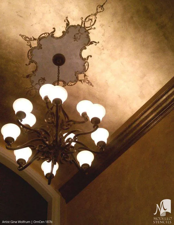 OrnCen187b Custom Medallion Stencil