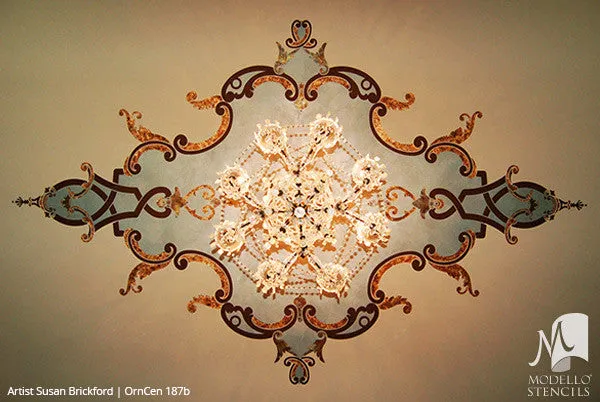 OrnCen187b Custom Medallion Stencil