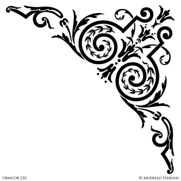 OrnCor232 Custom Corner Stencil
