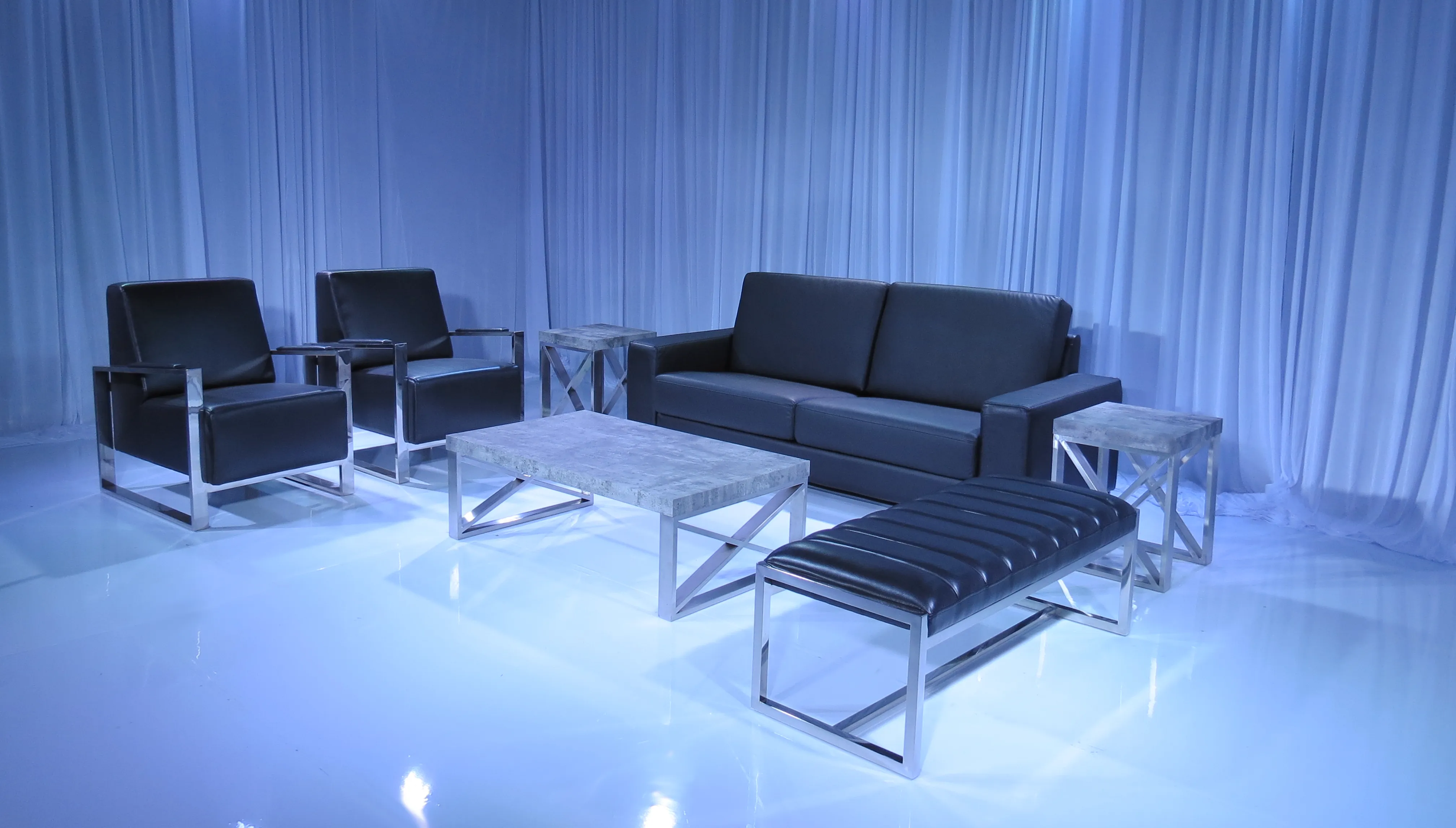 PEACHTREE SOFA GROUPING 3 - BLACK