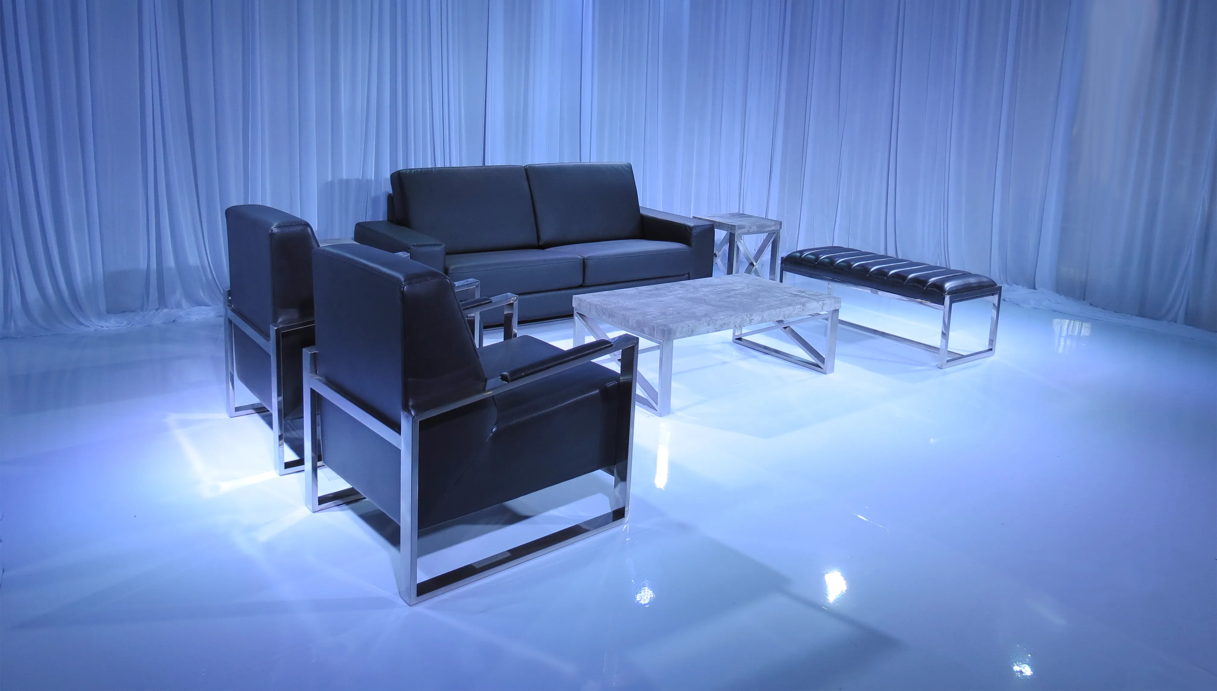 PEACHTREE SOFA GROUPING 3 - BLACK