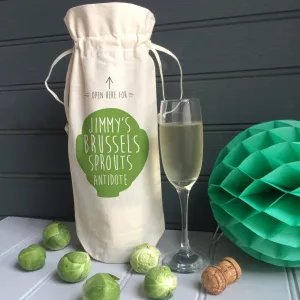 Personalised Brussel Sprouts Wine Bag