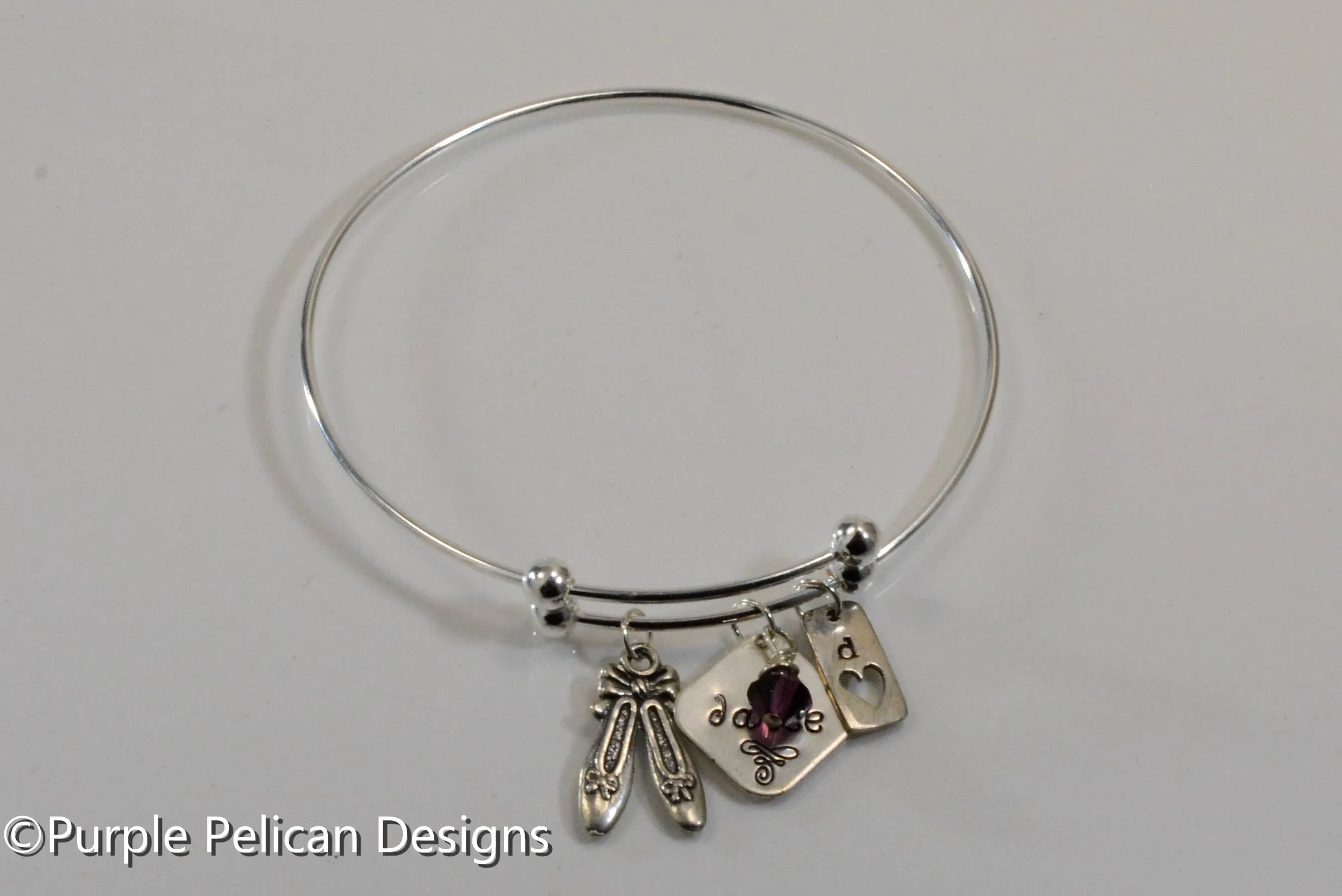 Personalized Dancers Sterling Silver Expandable Bangle