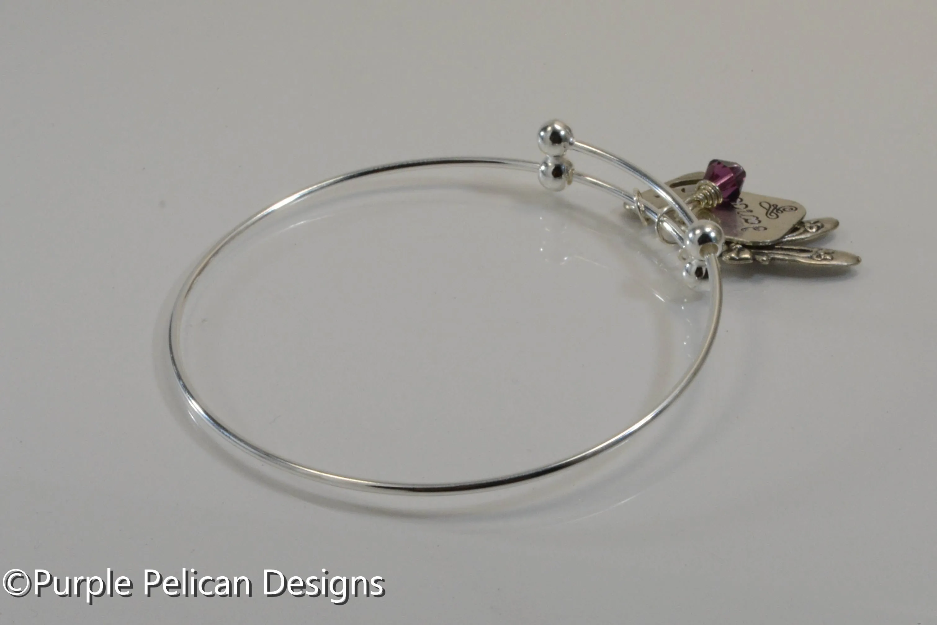 Personalized Dancers Sterling Silver Expandable Bangle
