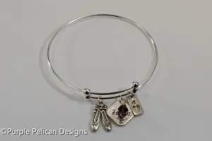 Personalized Dancers Sterling Silver Expandable Bangle