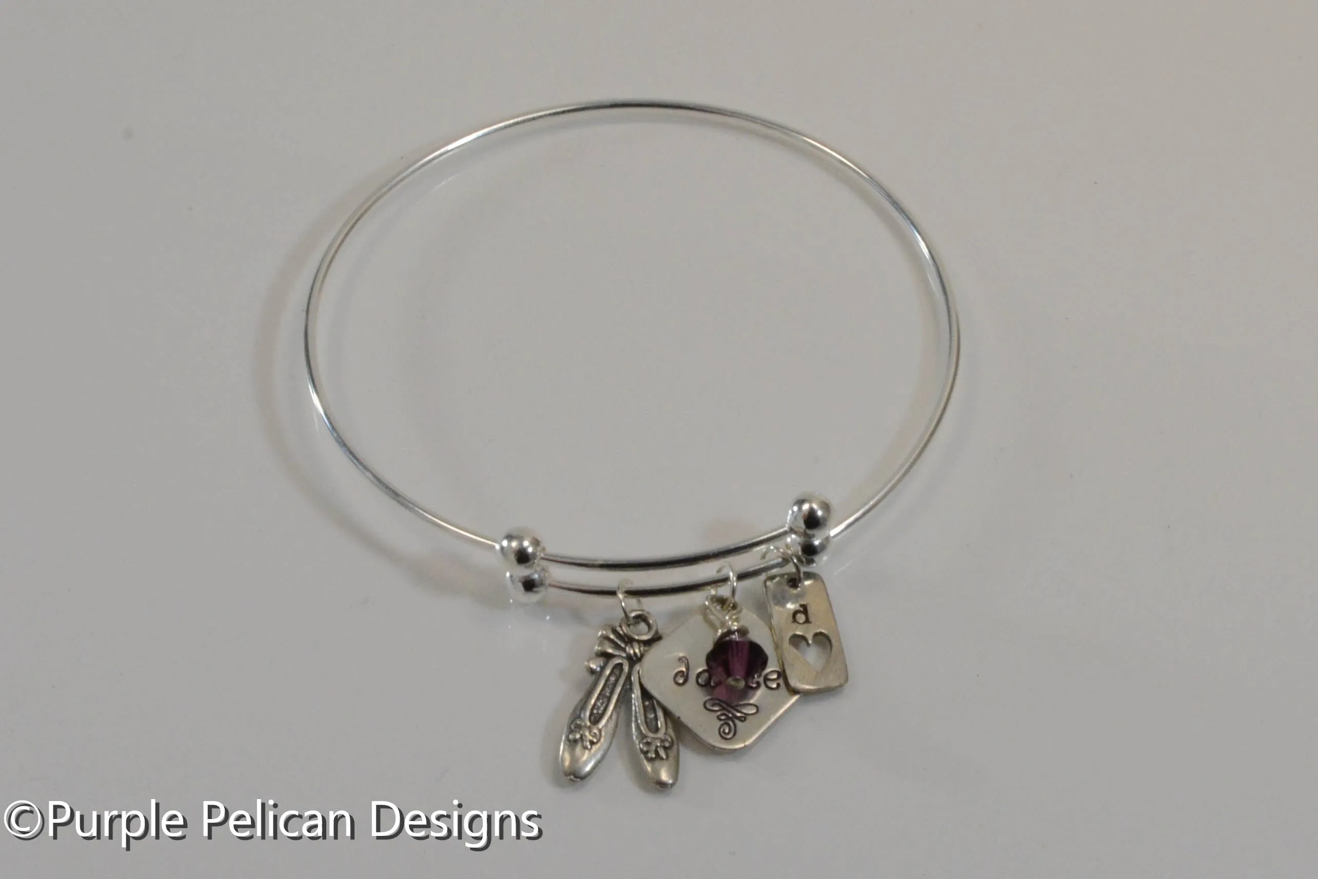 Personalized Dancers Sterling Silver Expandable Bangle