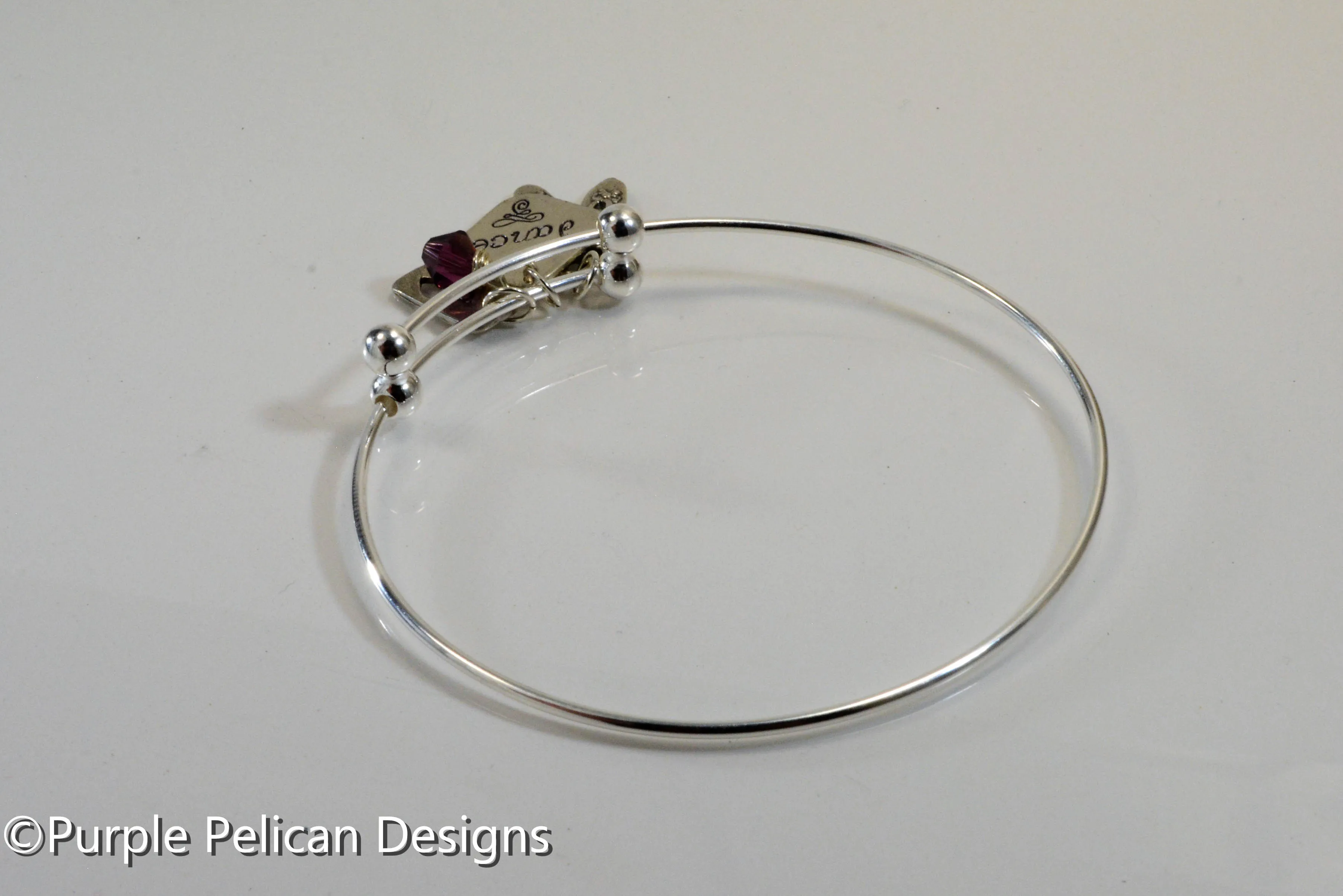 Personalized Dancers Sterling Silver Expandable Bangle