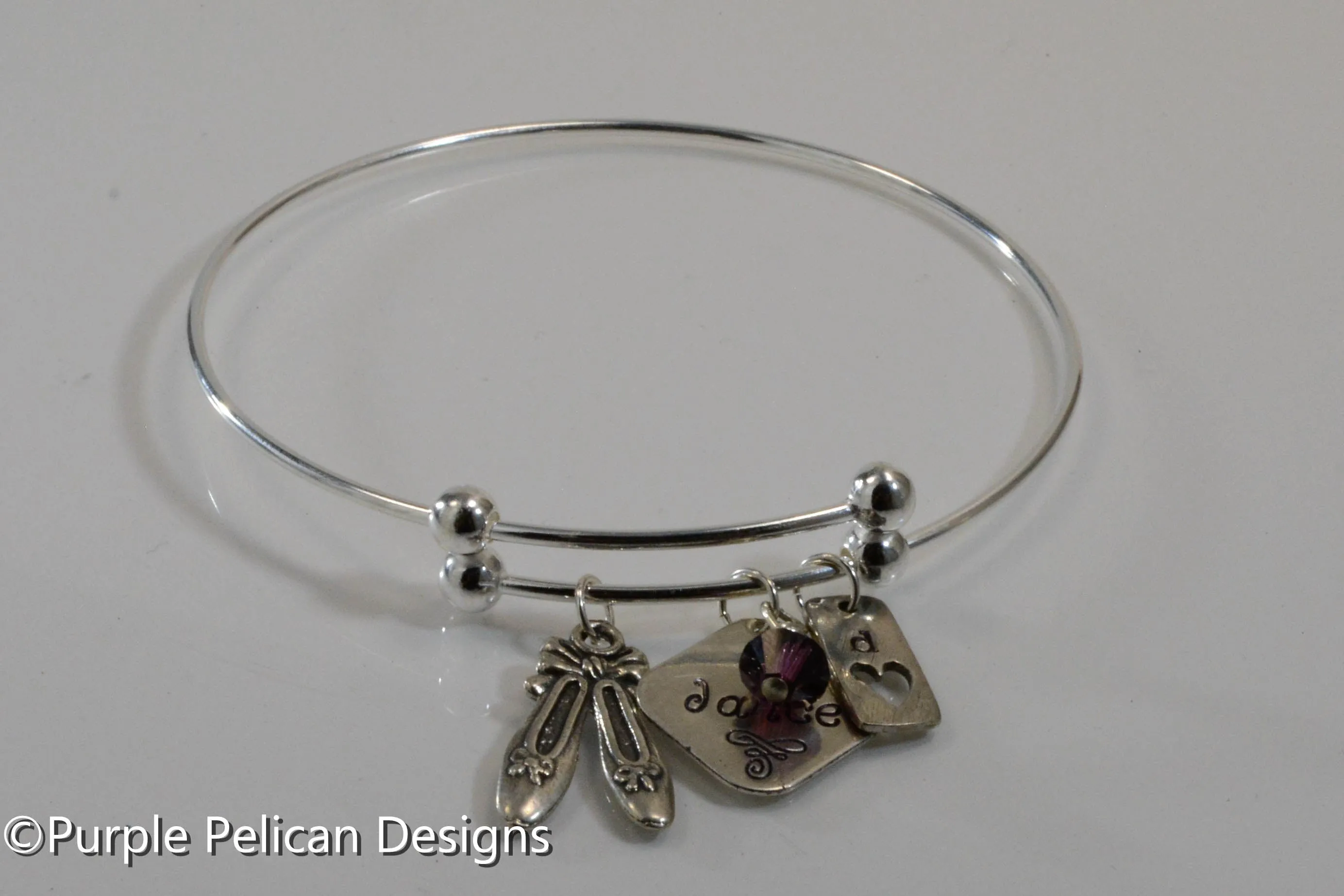 Personalized Dancers Sterling Silver Expandable Bangle