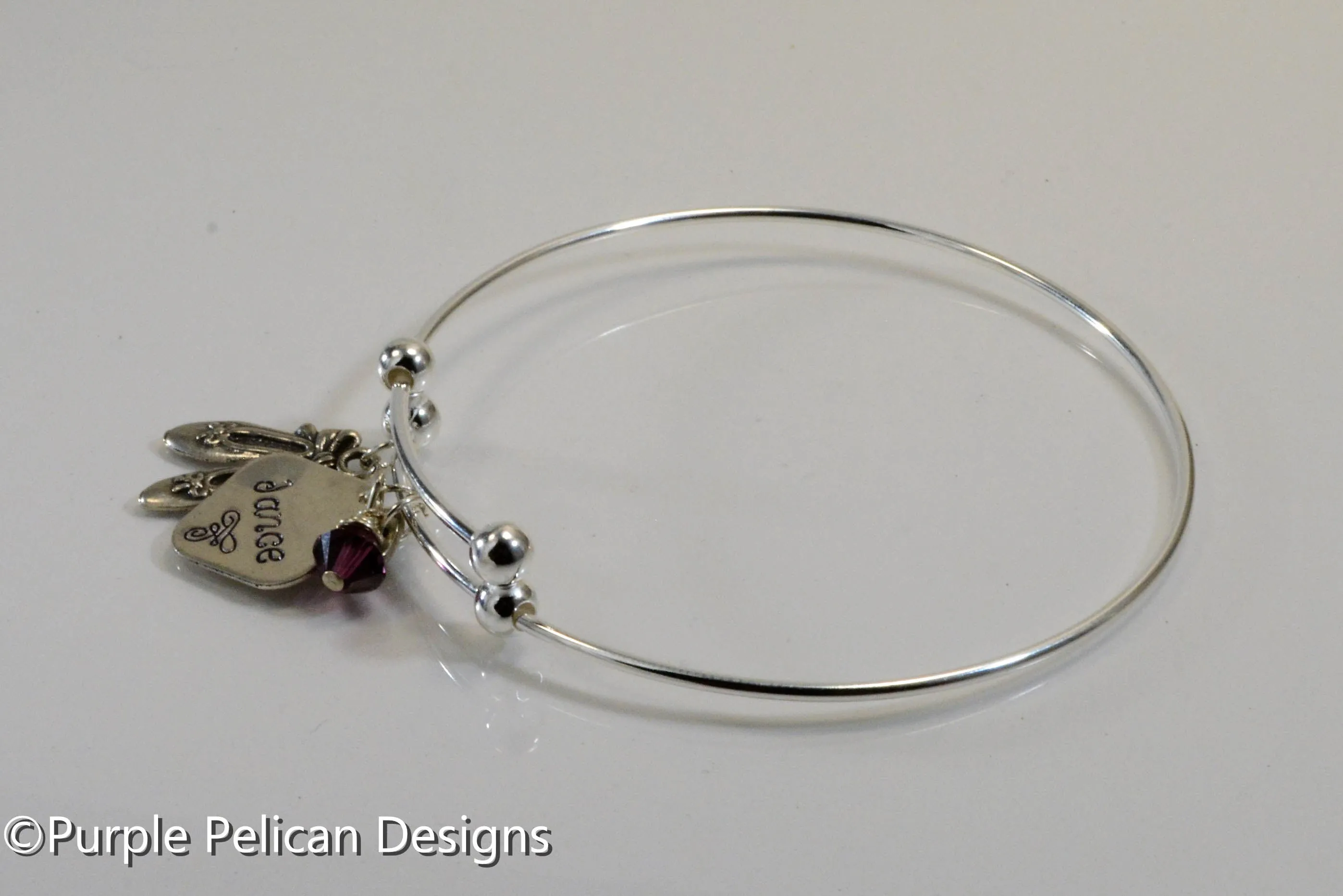 Personalized Dancers Sterling Silver Expandable Bangle