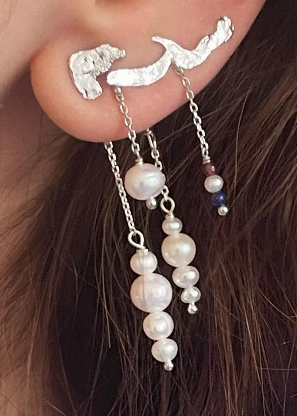 petit gold splash earring ladylike - Silver