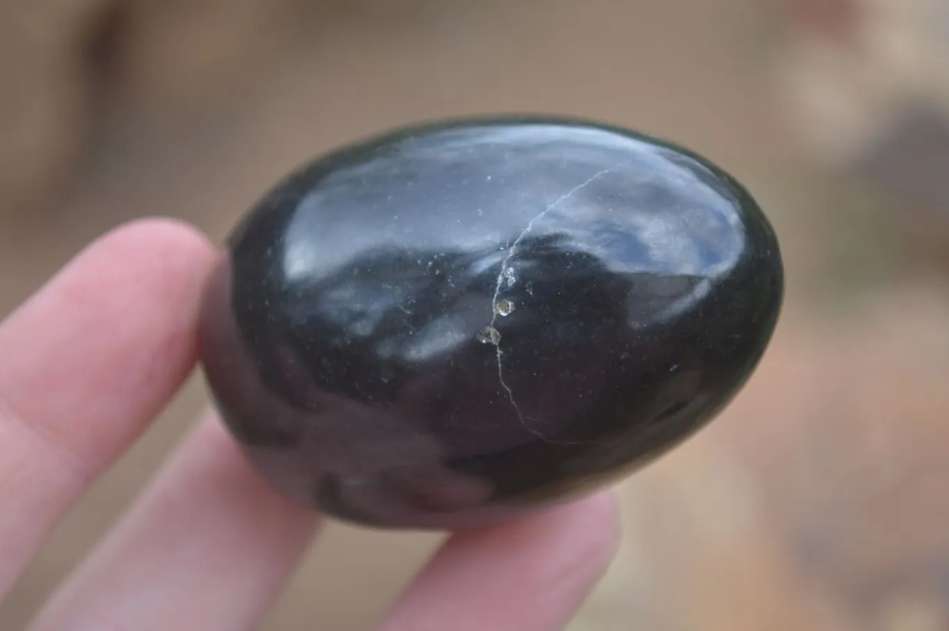 Polished Black Basalt Eggs  x 12 From Antsirabe, Madagascar