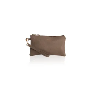 Polly Leather  Pouch - Taupe