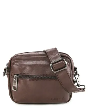 Pu Flight Mini Crossbody Bag - Dark Brown