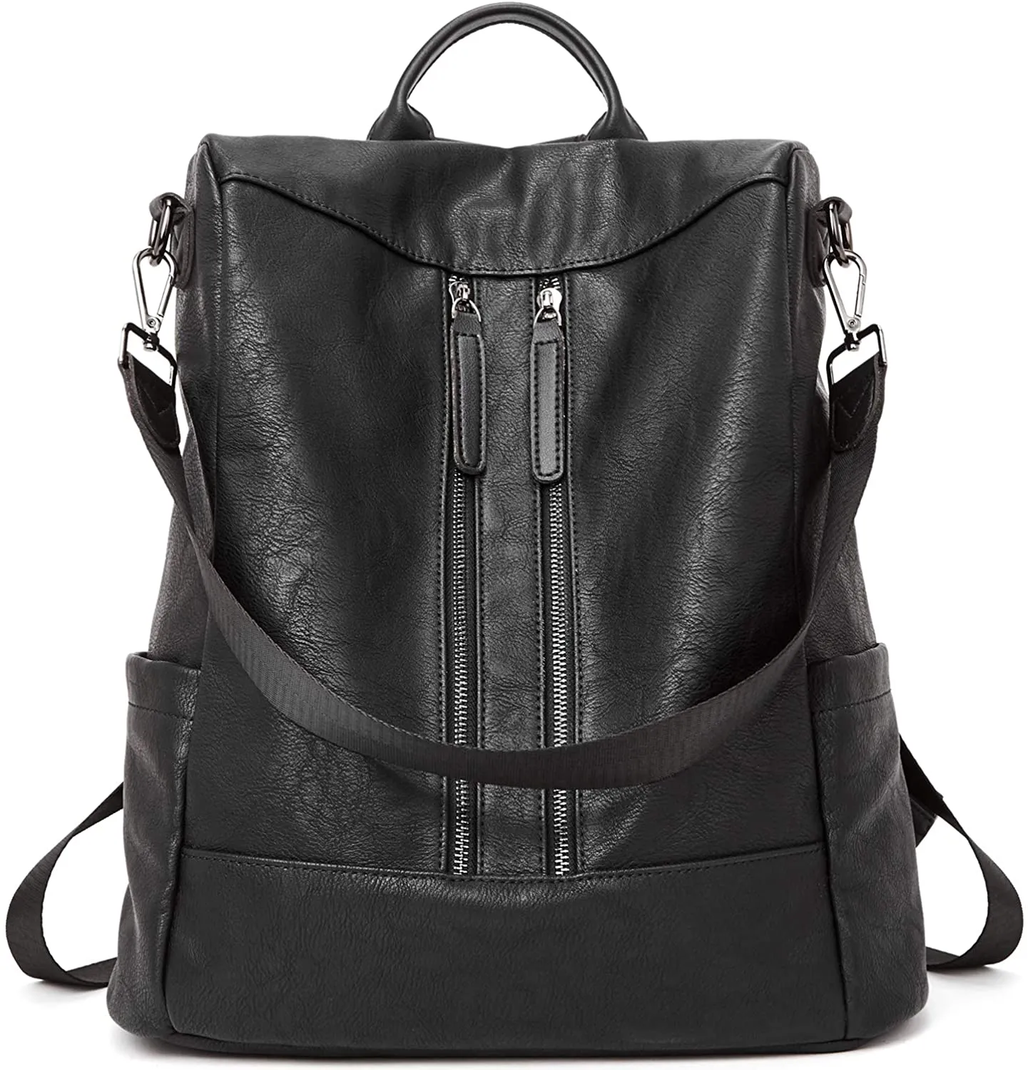 Purse Leather Grey Anti-theft Travel Backpack