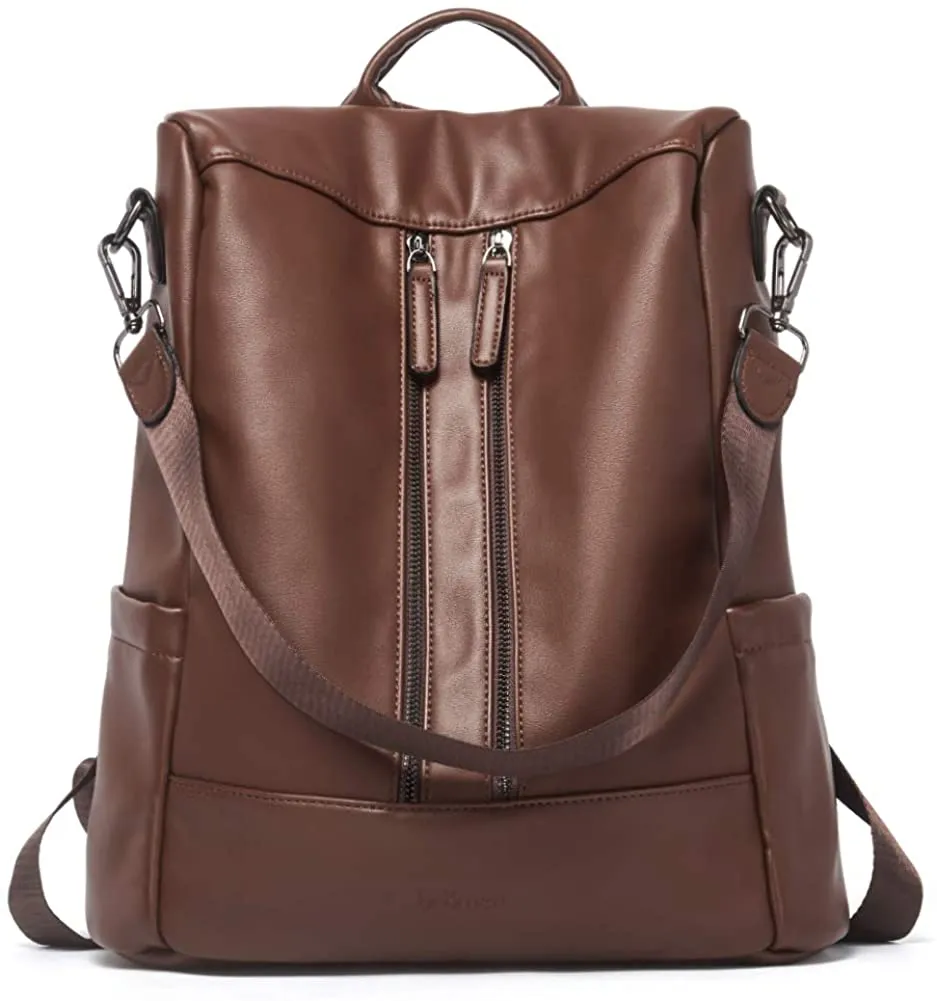 Purse Leather Grey Anti-theft Travel Backpack