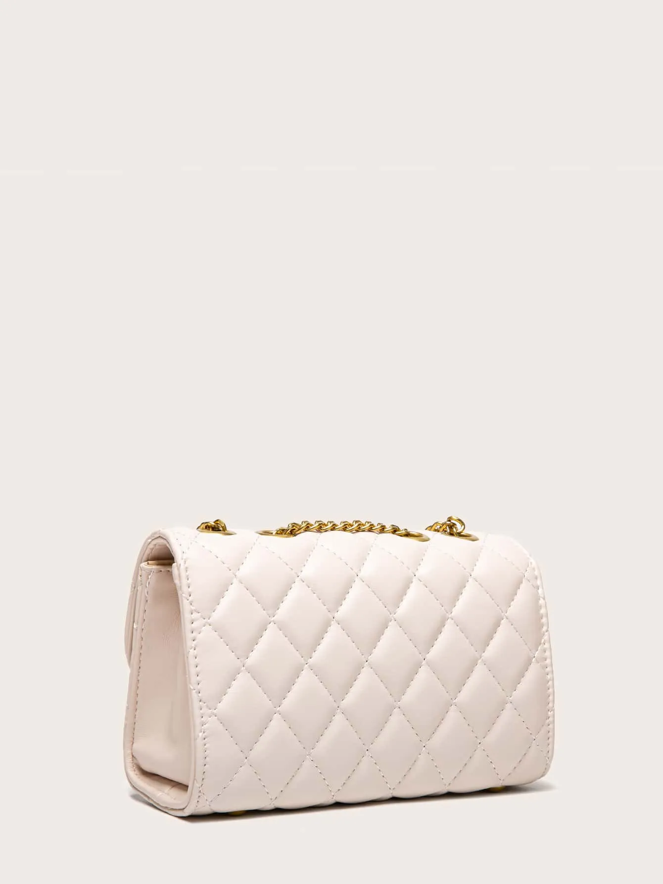 Quilted Push Lock Shoulder Bag