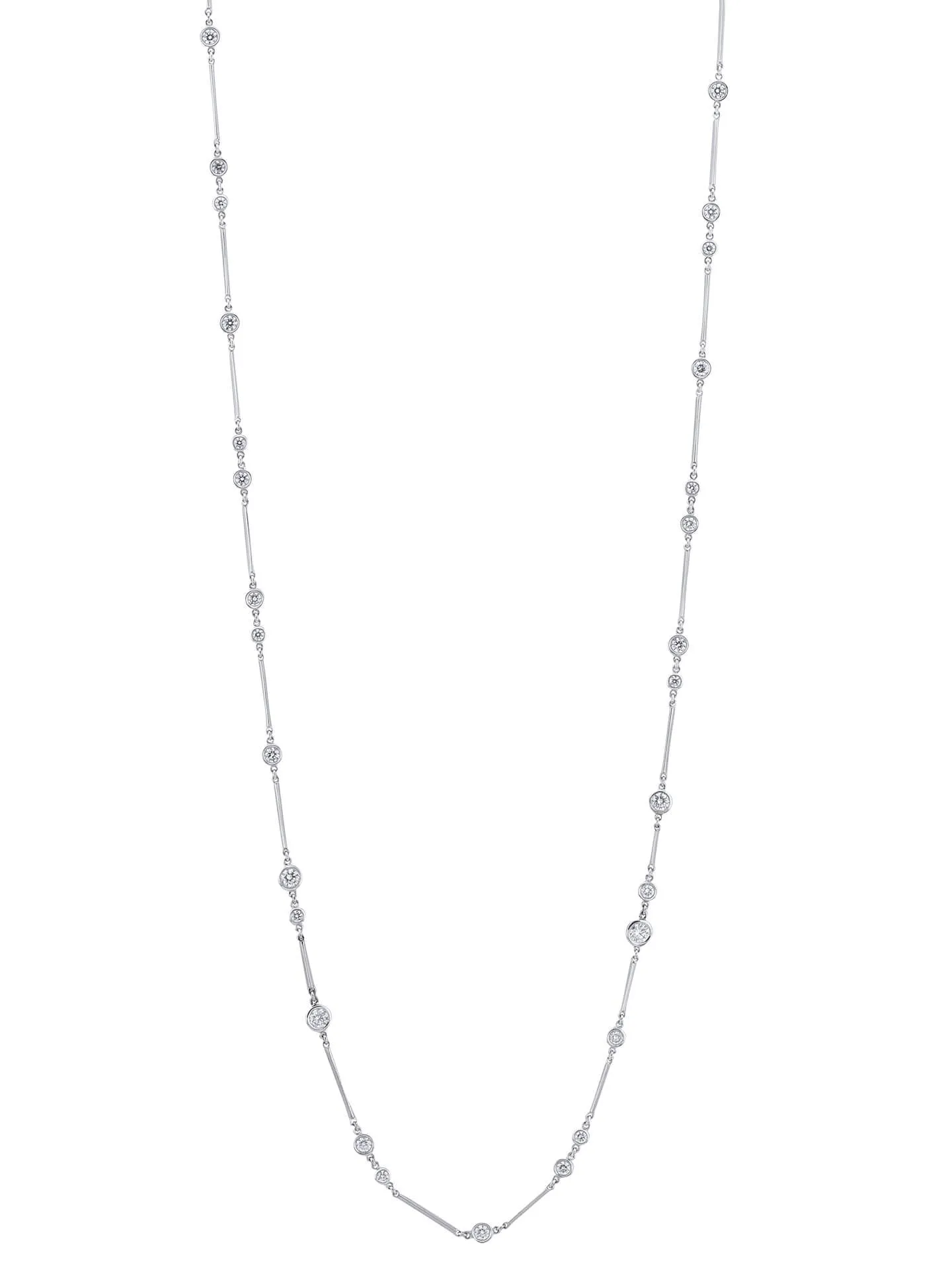 Raindance Long Platinum Diamond Necklace