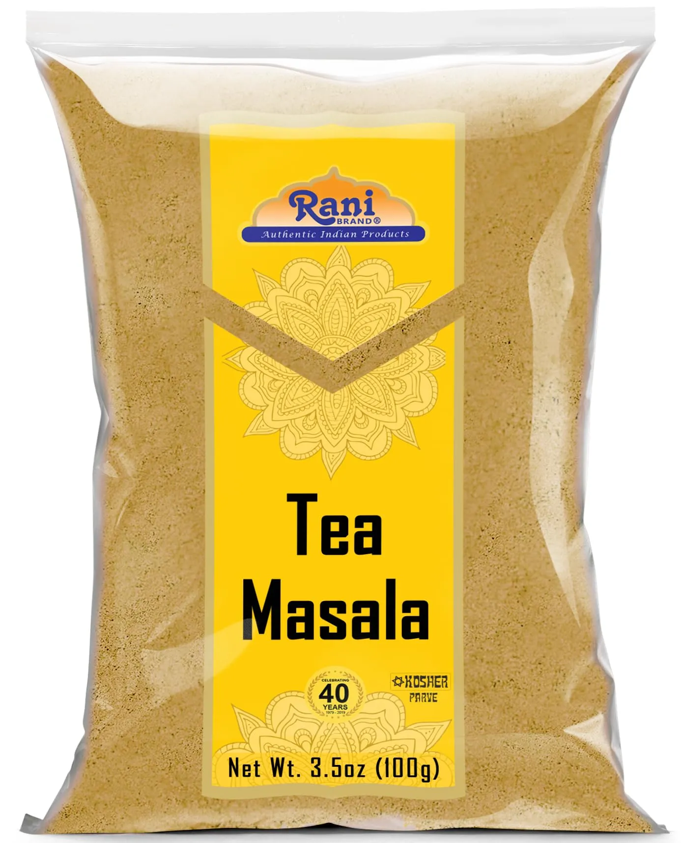Rani Tea (Chai) Masala 3.5oz (100g) ~ All Natural | Vegan | Gluten Friendly | Salt & Sugar Free | NON-GMO | Kosher | No Colors