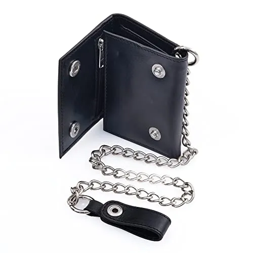 RAWHYD - Trifold Chain Wallet - Full Grain Leather - 10.5” x 4.5”