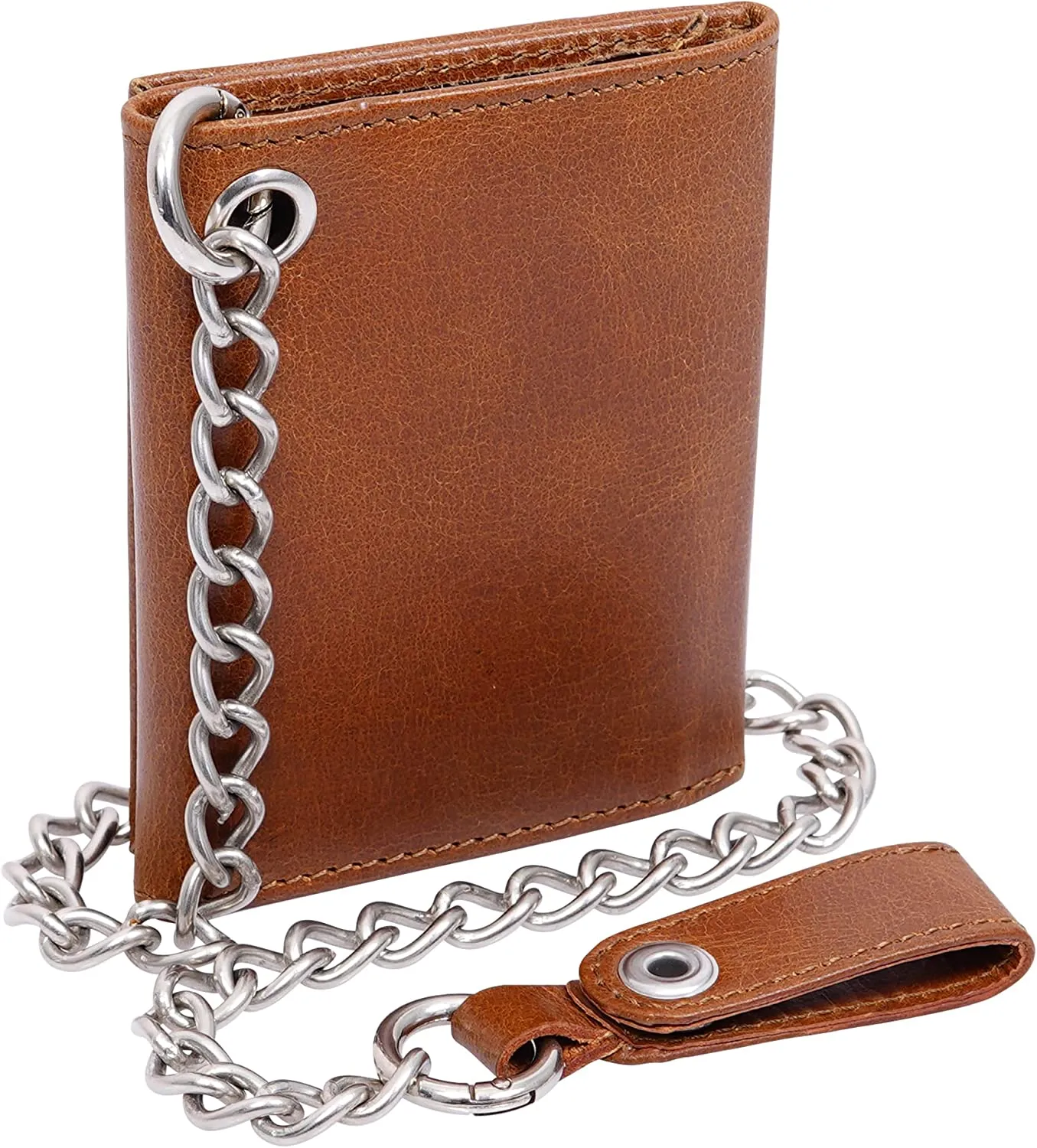 RAWHYD - Trifold Chain Wallet - Full Grain Leather - 10.5” x 4.5”
