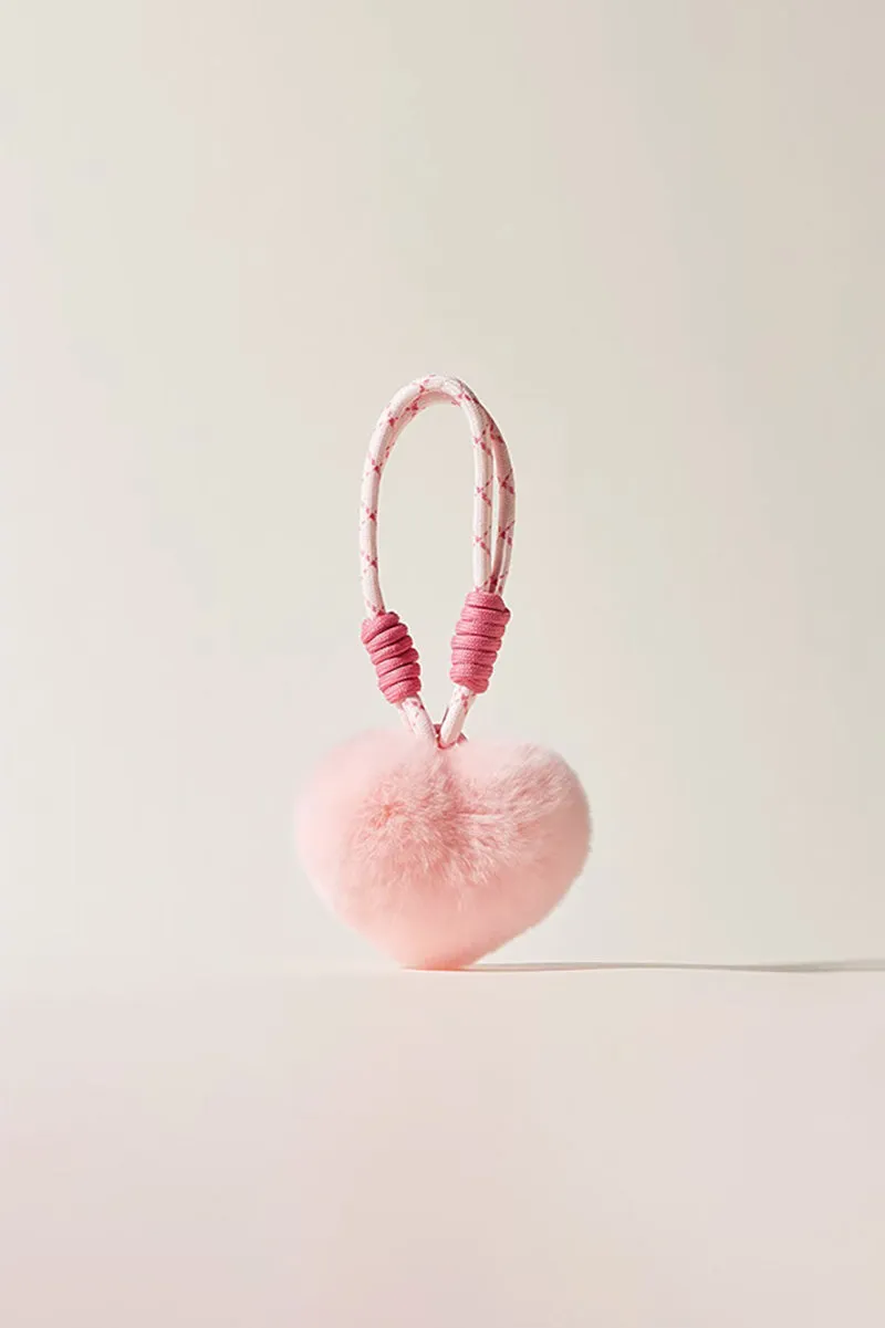 Real Rex Rabbit Fur Heart Bag Charm