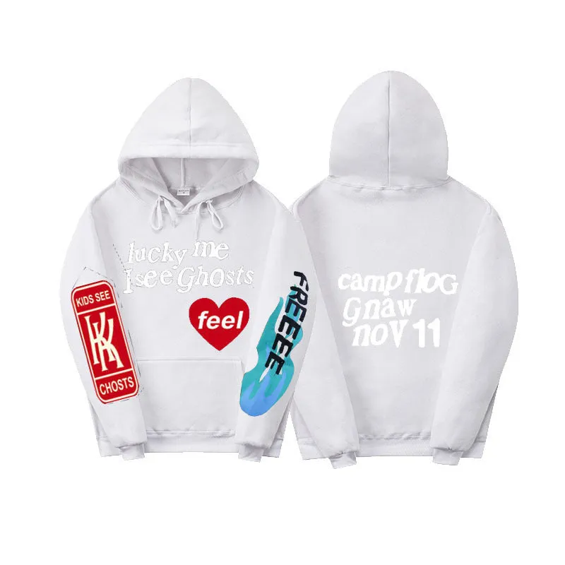 RED HEART GRAFFITI PRINTED HOODIE WITH VELVET HOODIE