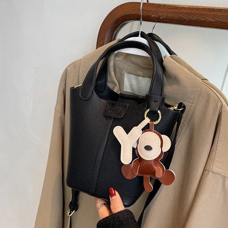 Retro Design Bag Messenger Portable Bucket Bag