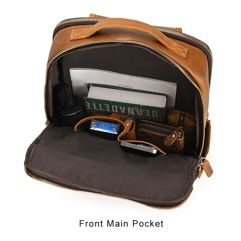 Retro Innovator Leather Laptop Backpack