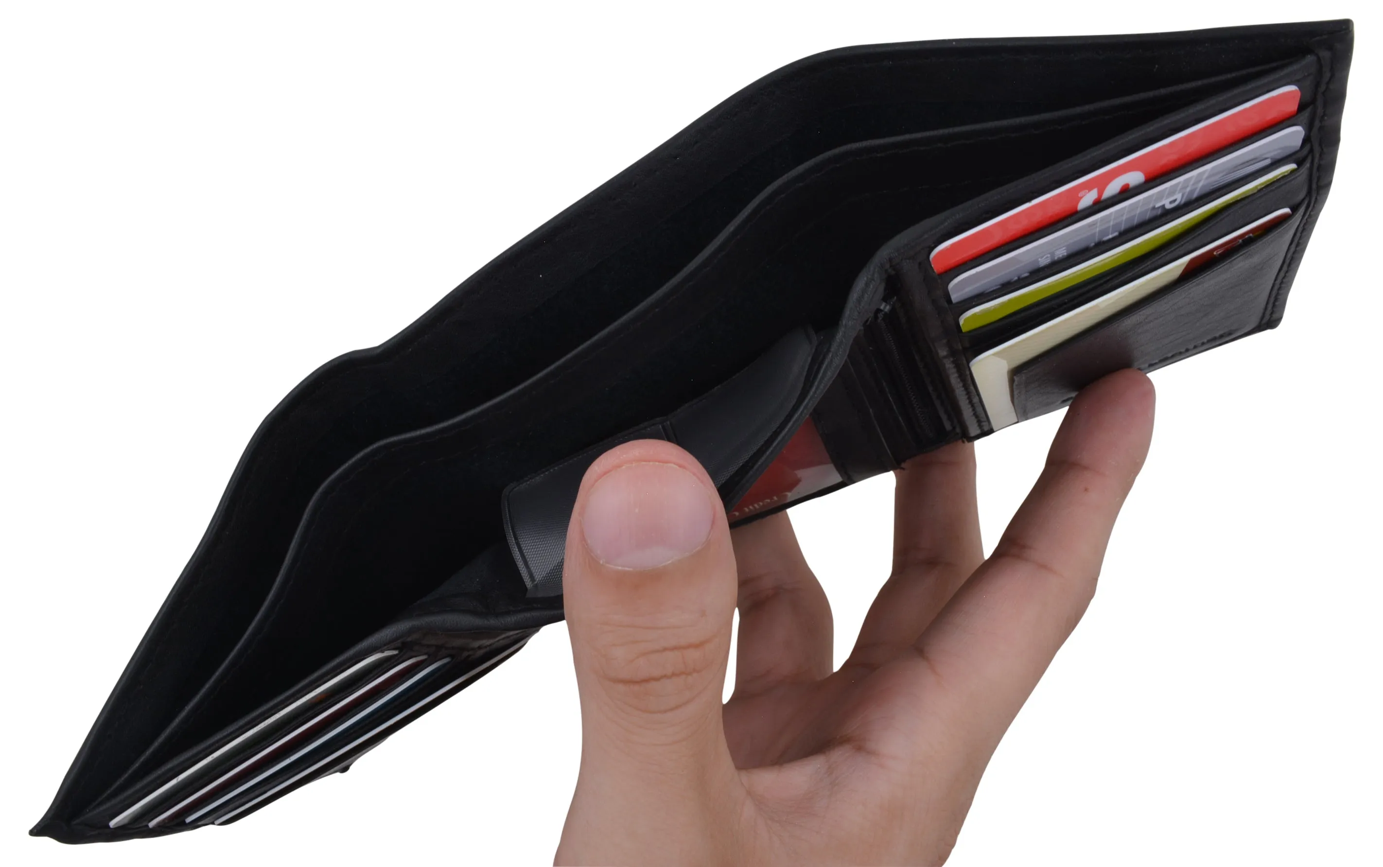 RFID Tested Men's Credit Card ID Holder Trifold Premium Leather Wallet