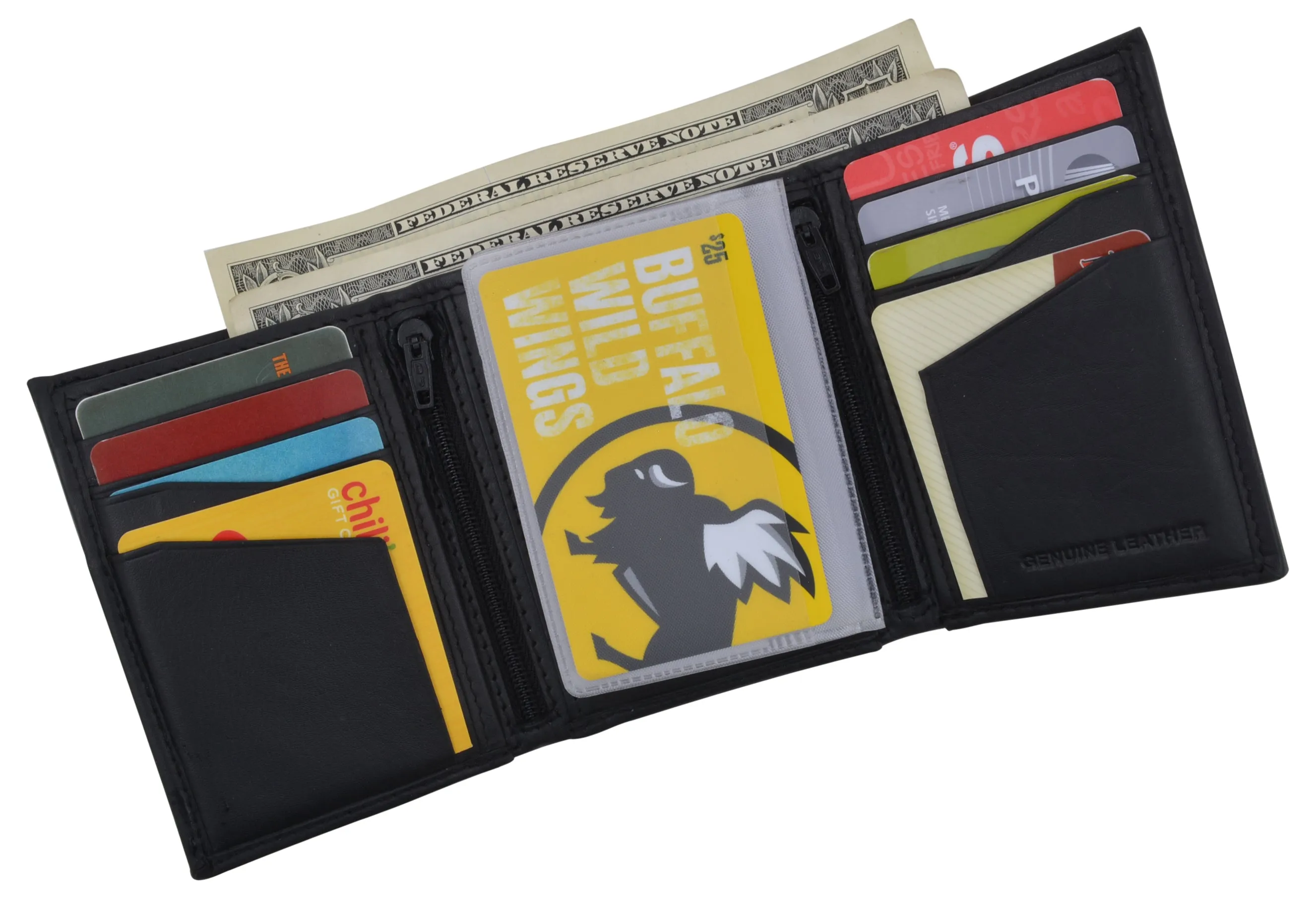 RFID Tested Men's Credit Card ID Holder Trifold Premium Leather Wallet