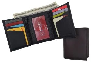 RFID Tested Men's Credit Card ID Holder Trifold Premium Leather Wallet