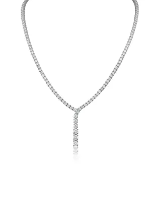 Round CZ Drop Necklace