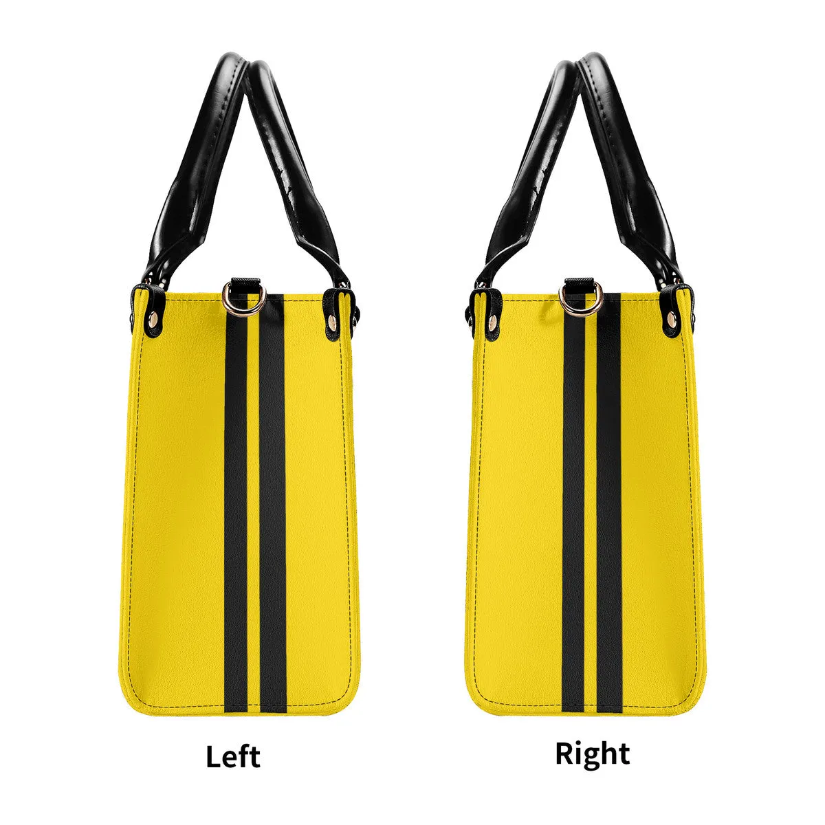 Royalty DON'T D4XV Black  Logo ,Stripes & Gold Multiple Sizes Upgraded Luxury Women PU Leather Handbag