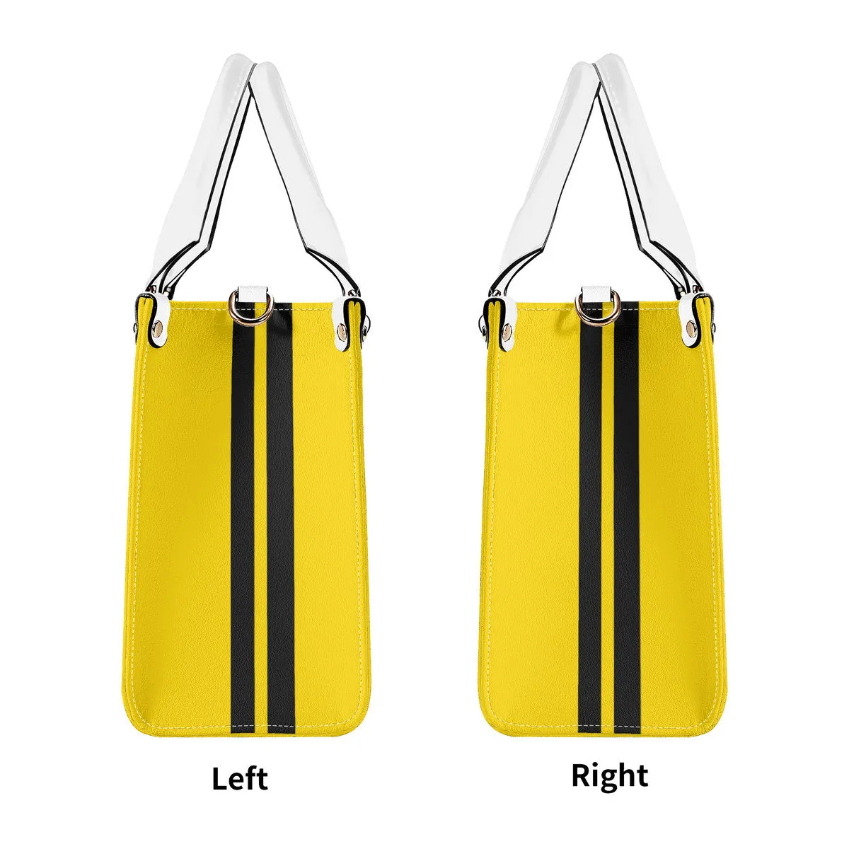 Royalty DON'T D4XV Black  Logo ,Stripes & Gold Multiple Sizes Upgraded Luxury Women PU Leather Handbag