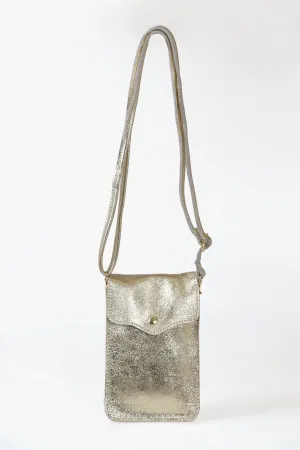 Shae Crossbody Phone Bag - Gold, Metallic