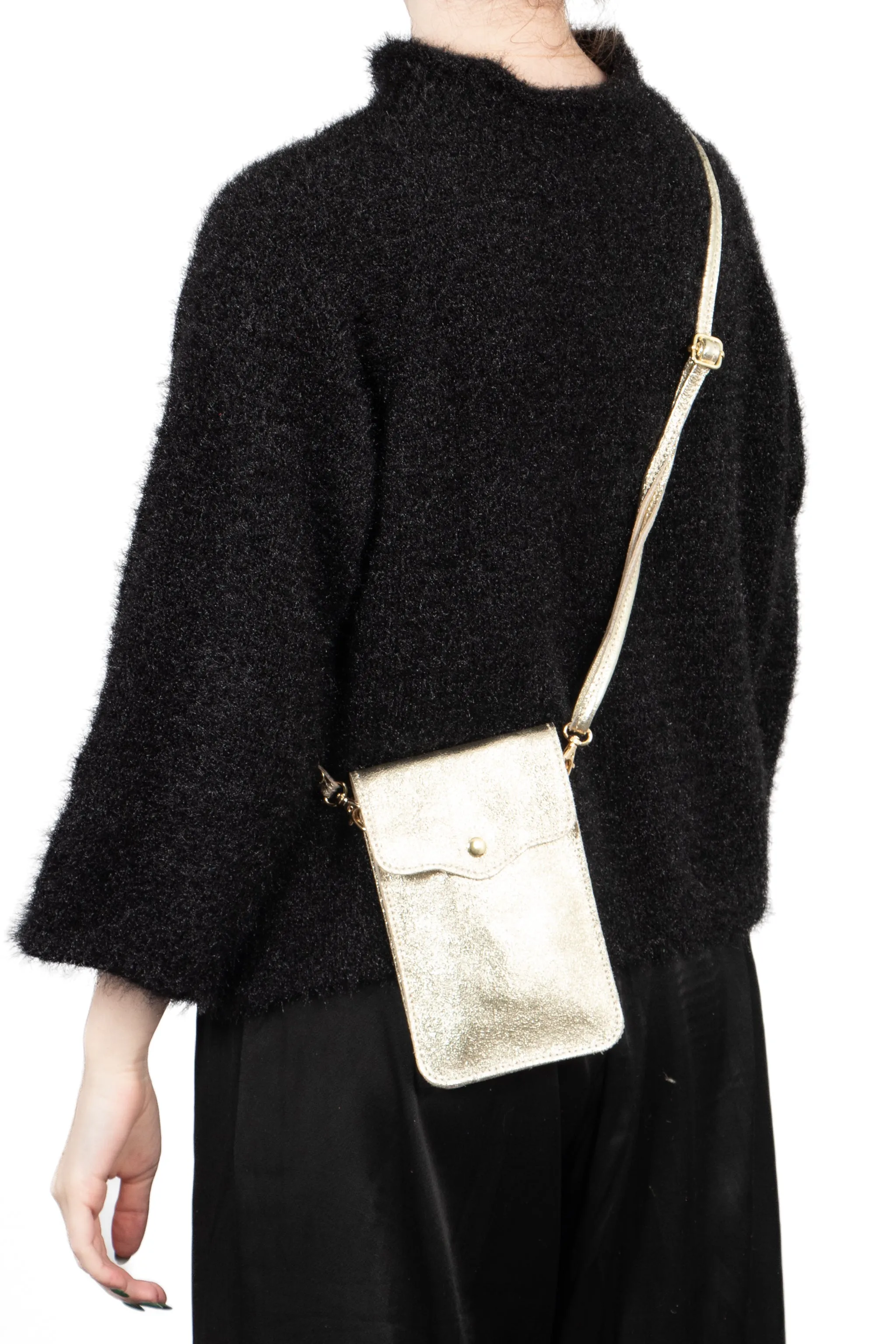 Shae Crossbody Phone Bag - Gold, Metallic