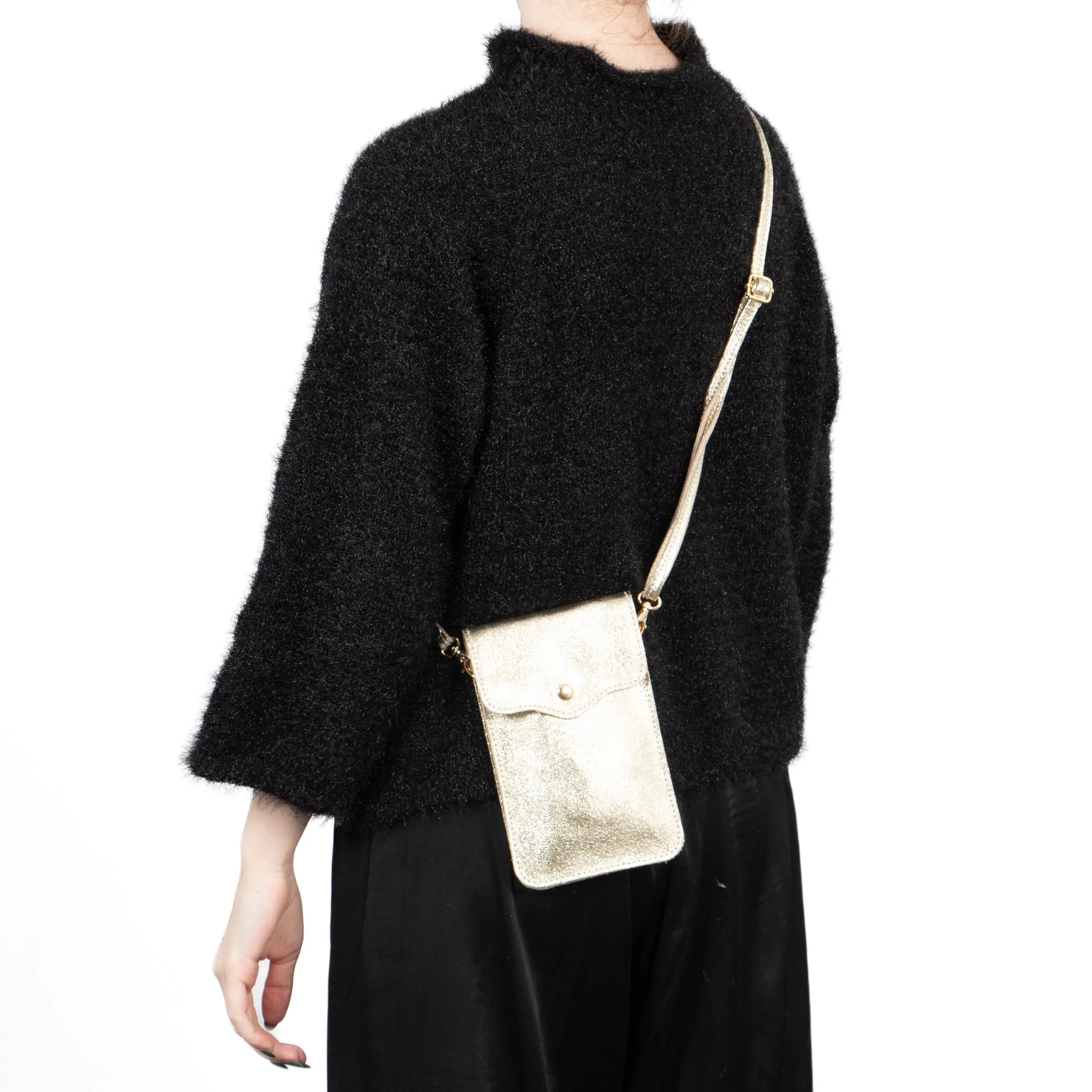 Shae Crossbody Phone Bag - Gold, Metallic