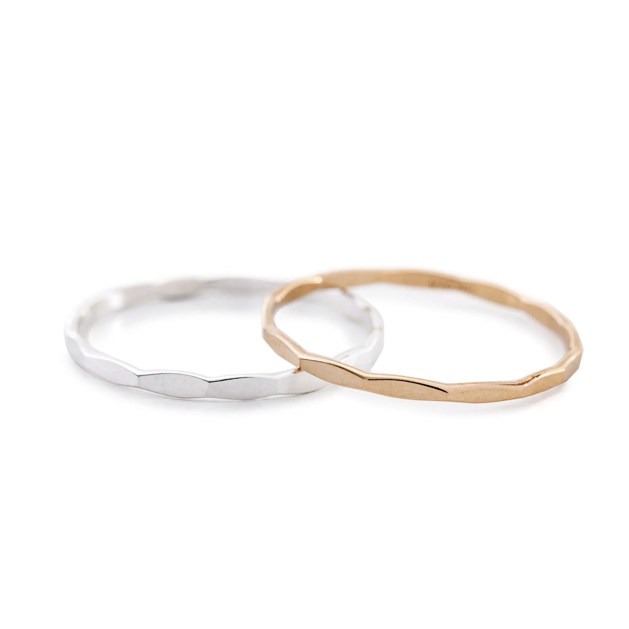 Silver Hammered Stacking Ring