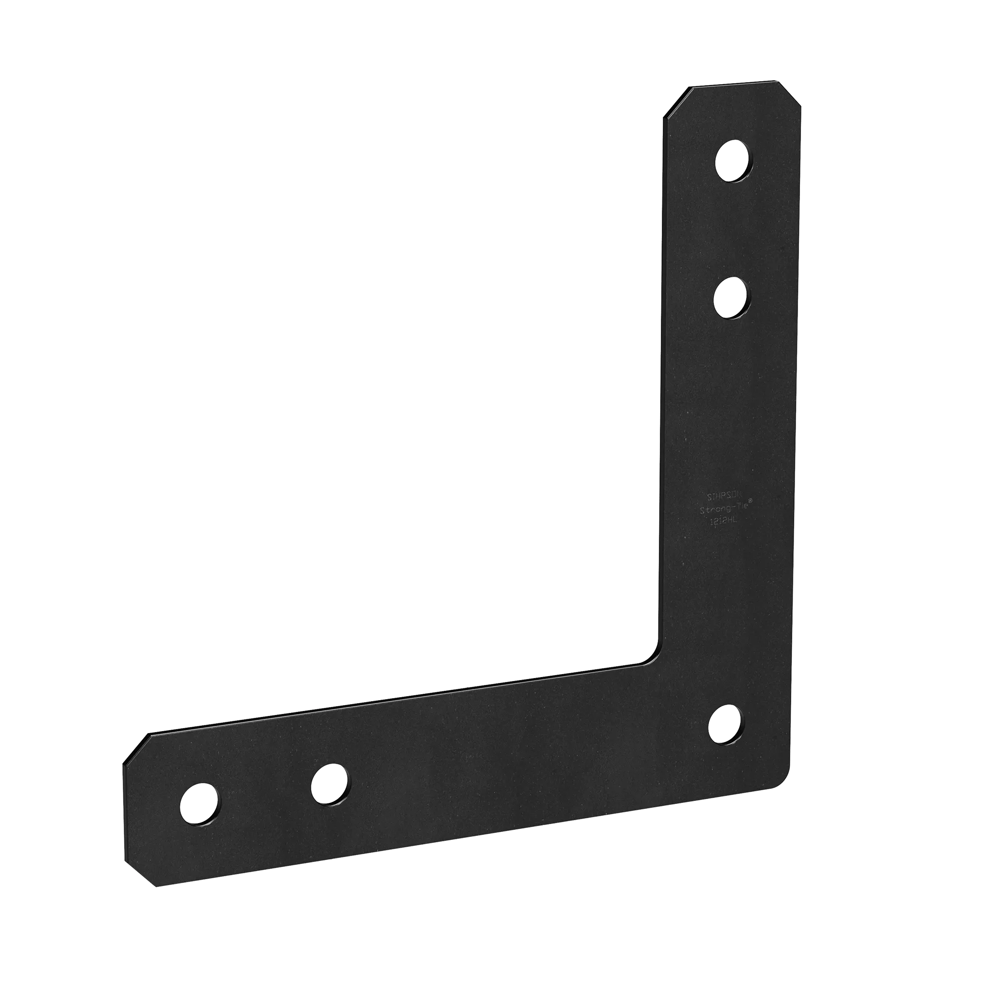 Simpson 1212HLPC HLPC 12 in. x 12 in. 7-Gauge Black Powder-Coated Ornamental L Strap