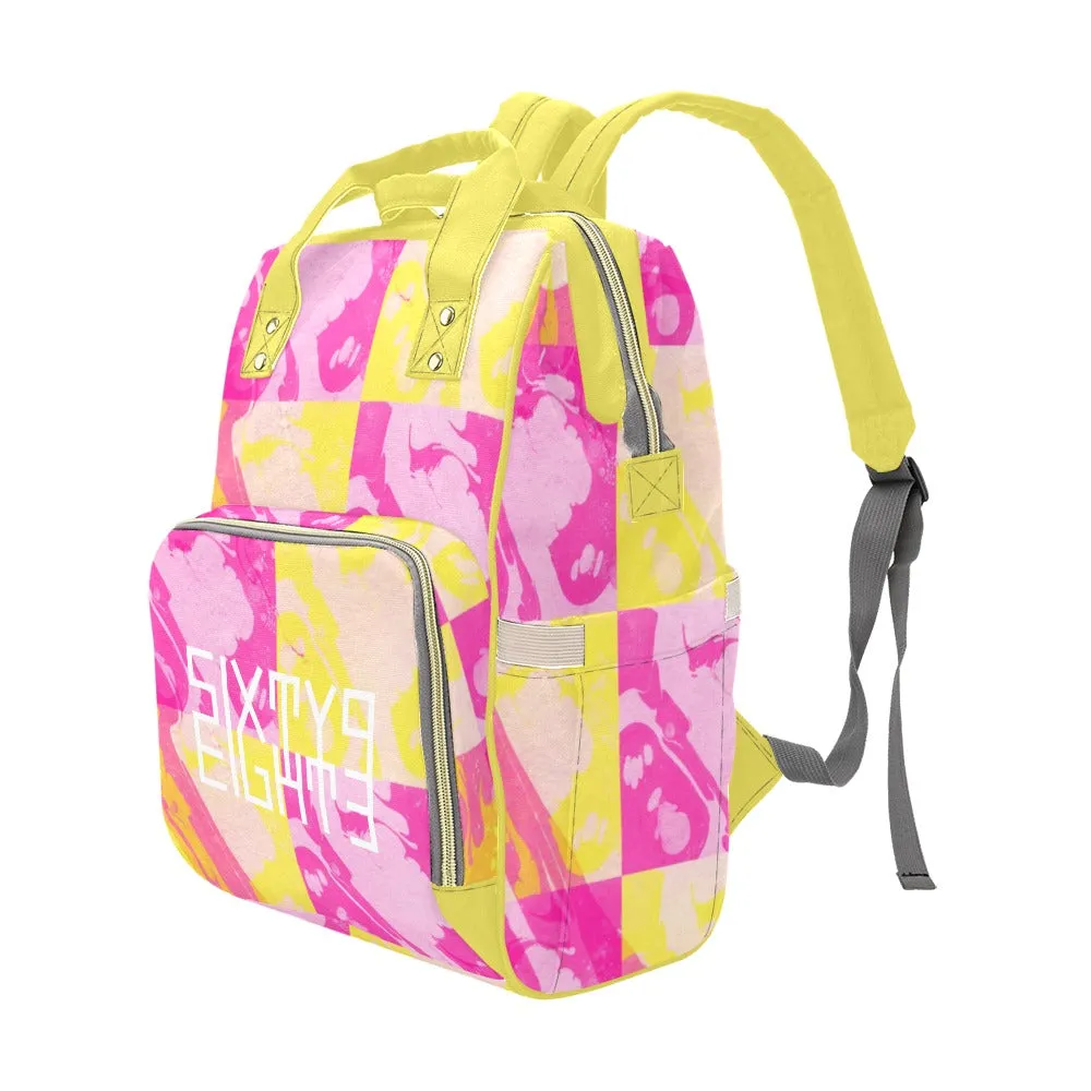 Sixty Eight 93 Logo White Marble #1 Multi-Function BackPack
