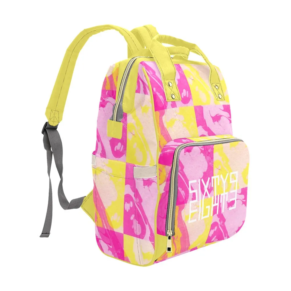 Sixty Eight 93 Logo White Marble #1 Multi-Function BackPack