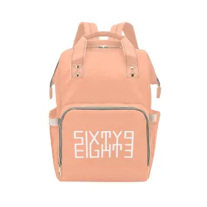 Sixty Eight 93 Logo White Peach Multi-Function BackPack