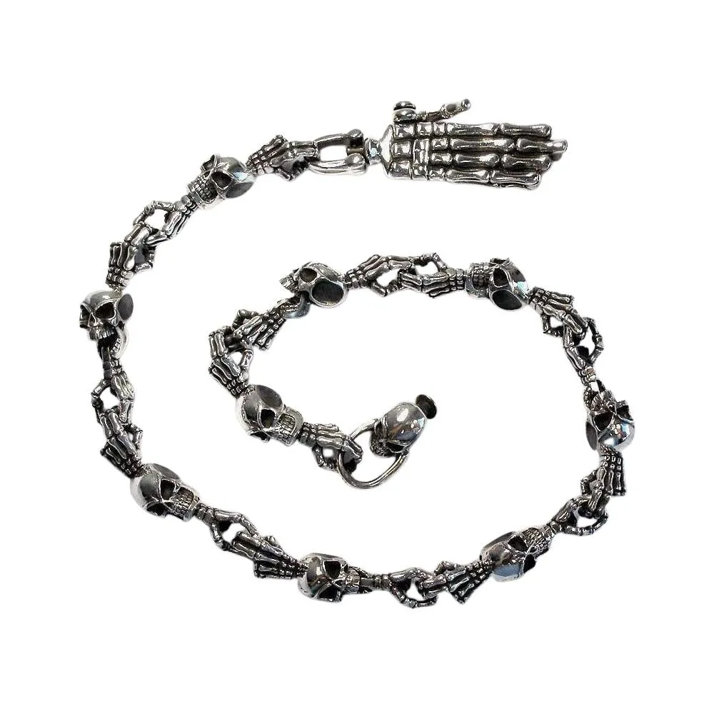 Skeleton skull wallet chain.