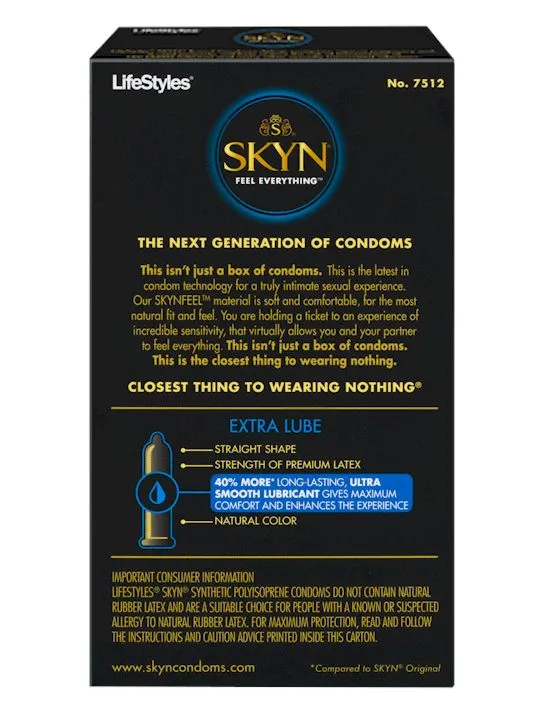 Skyn Extra Lube Non Latex Condoms