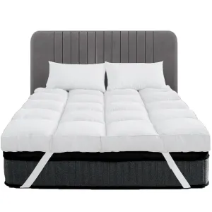Small Double Mattress Topper 10CM Extra Thick with 1000GSM Filling Fiber | 120 cm x 190 cm