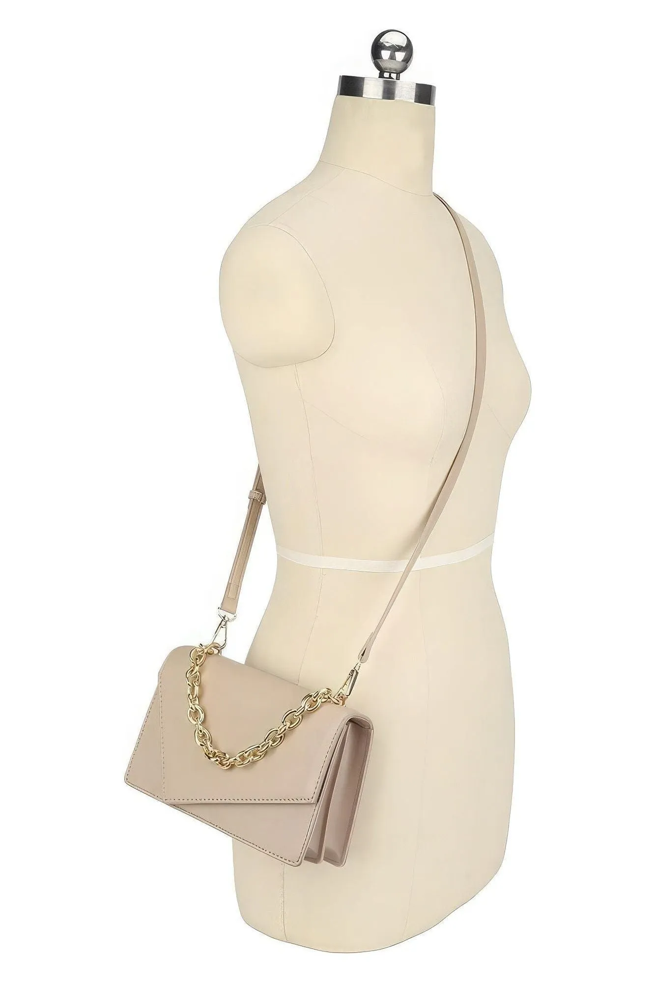 Smooth Plain Chain Link Crossbody Bag